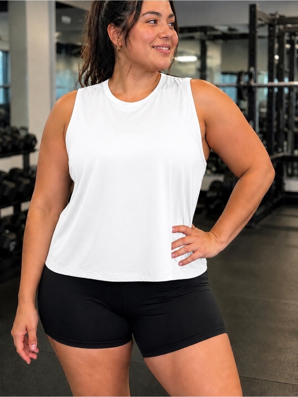 The Baleaf White Muscle Tee, white, size women's XL